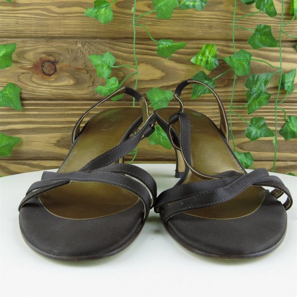 Talbots Women Strappy Shoes Brown Synthetic Slip On Size 8.5 Medium (B, M) - Picture 2 of 9